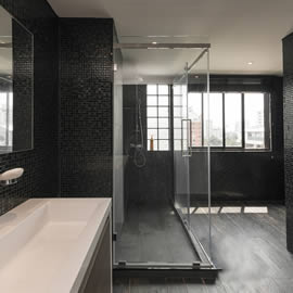 Black Tiled Bathroom South West London 